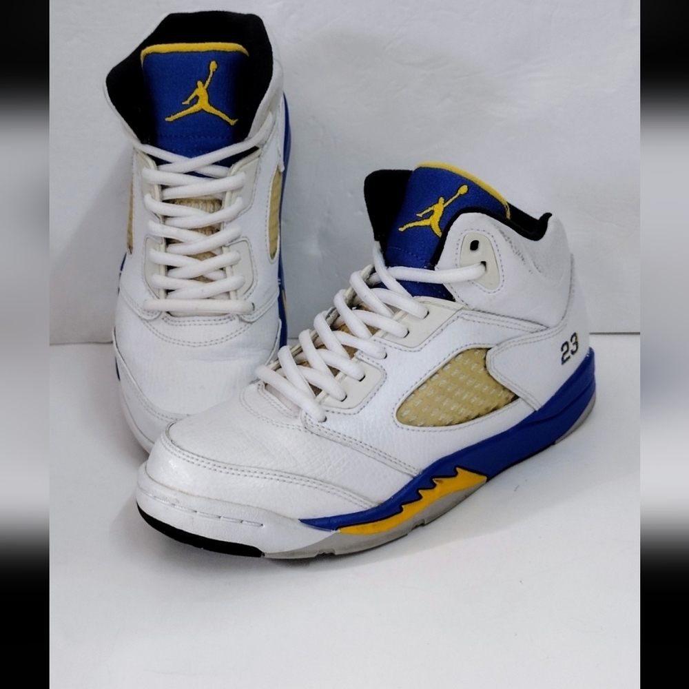 Nike Air Jordan 5 Retro Laney White/Maize/Royal Blue 440888-189 Youth Size 3Y